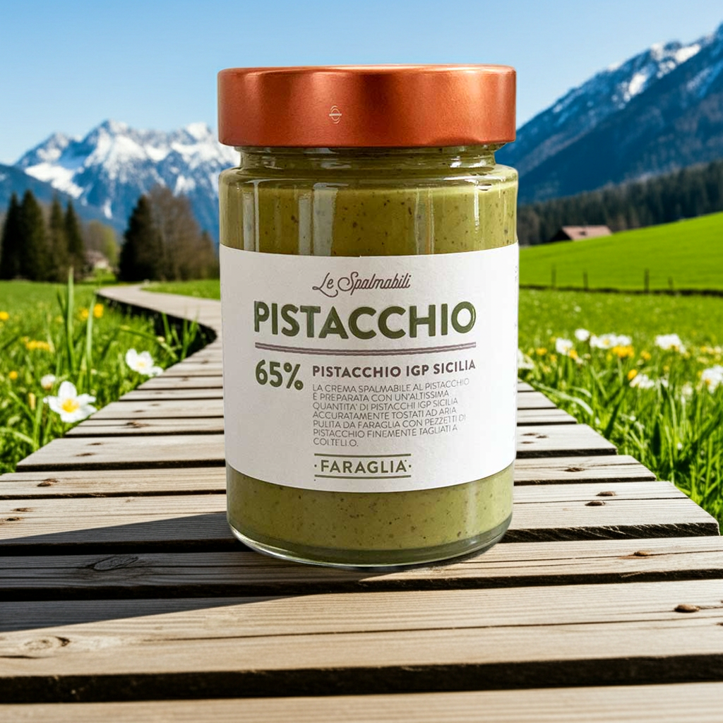 Pistachio 65% Spreadable Faraglia 350g with chopped pistachios