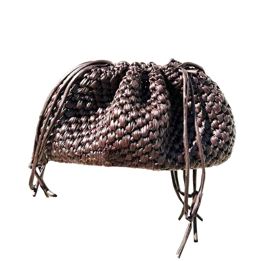 NOVITA' Borsa ad Uncinetto Blair dark chocolate