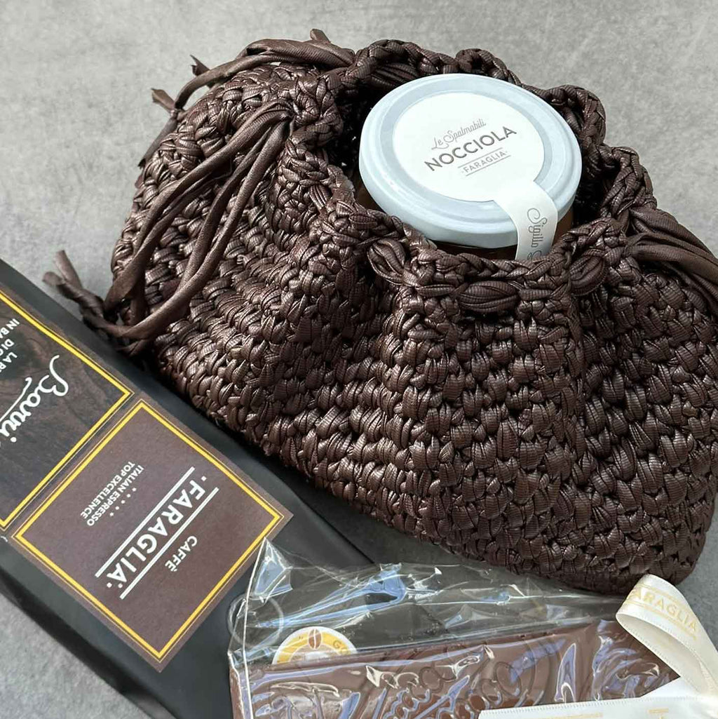 NOVITA' Borsa ad Uncinetto Blair dark chocolate