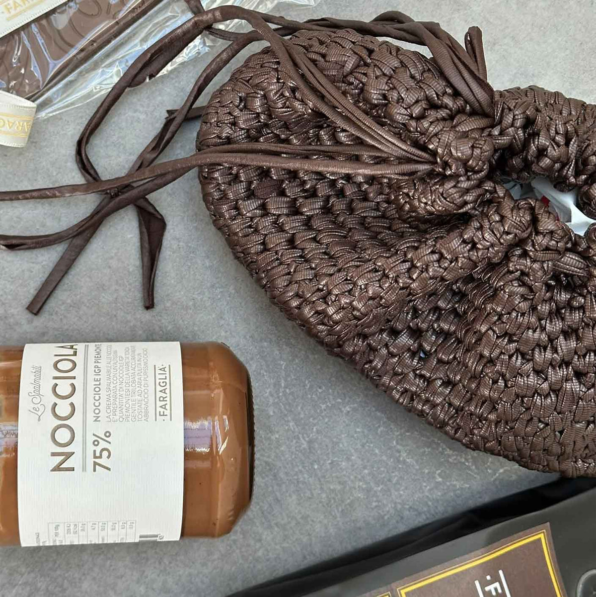 NOVITA' Borsa ad Uncinetto Blair dark chocolate