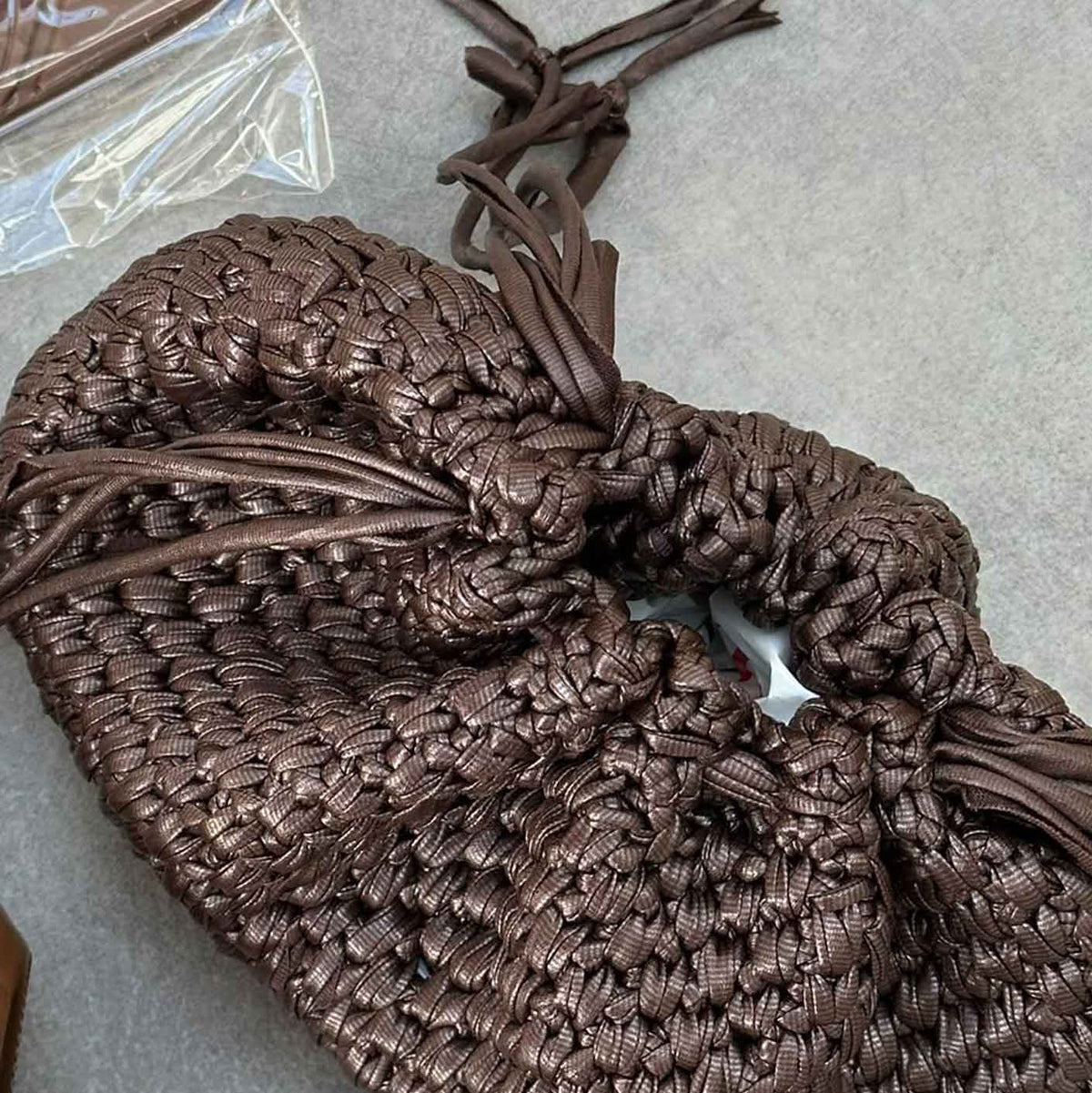NOVITA' Borsa ad Uncinetto Blair dark chocolate
