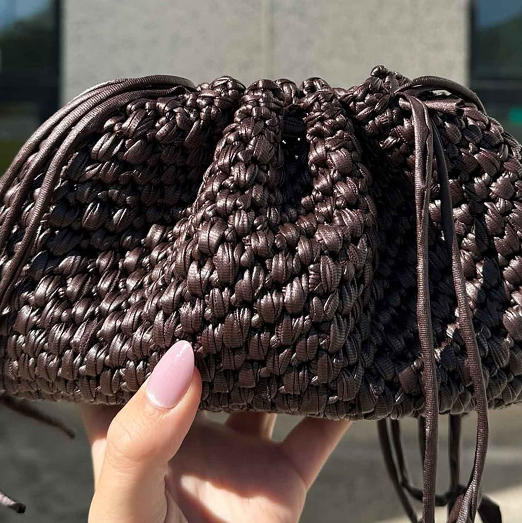 NOVITA' Borsa ad Uncinetto Blair dark chocolate