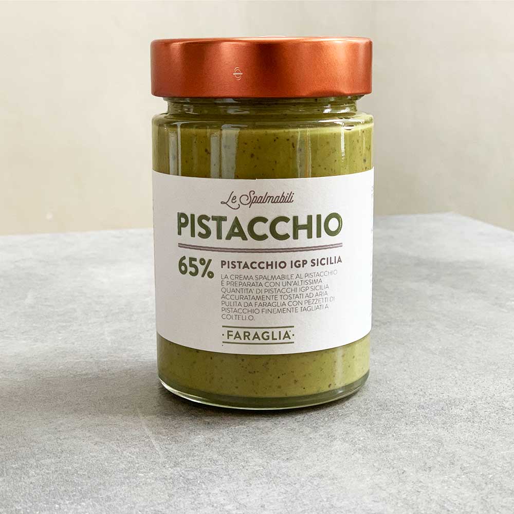 Pistachio 65% Spreadable Faraglia 350g with chopped pistachios