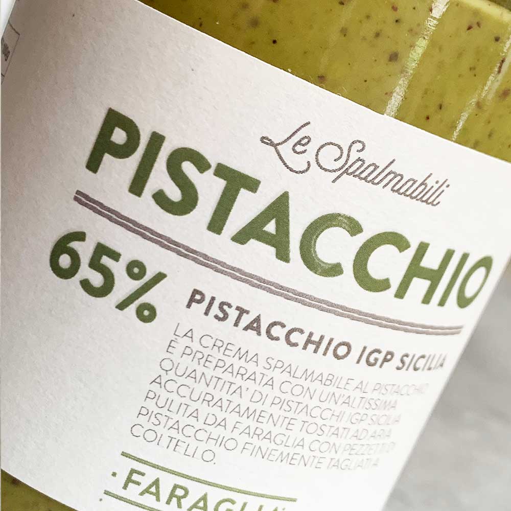 Pistacchio 65% Spalmabile Faraglia 350g con granella di Pistacchi